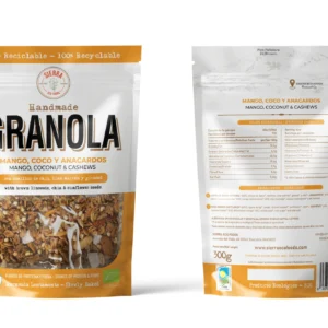 Granóla með Mango, Kókos og Anacardóhnetum