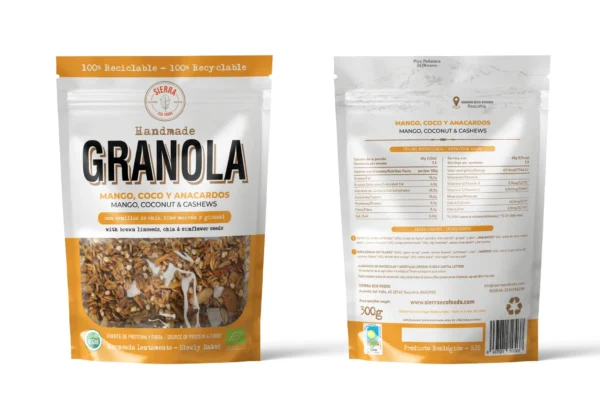 Granóla með Mango, Kókos og Anacardóhnetum